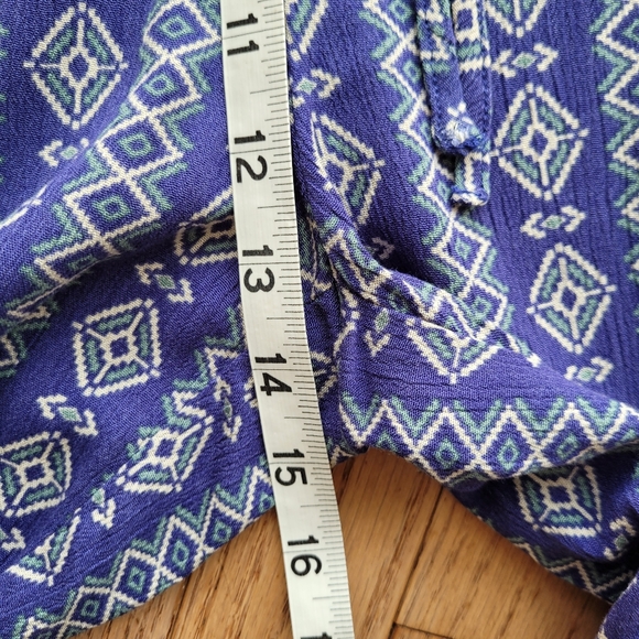 NWT Falls Creek Pull On Pants Women's Blue Purple Flowy Bohemian Size L - Picture 11 of 12
